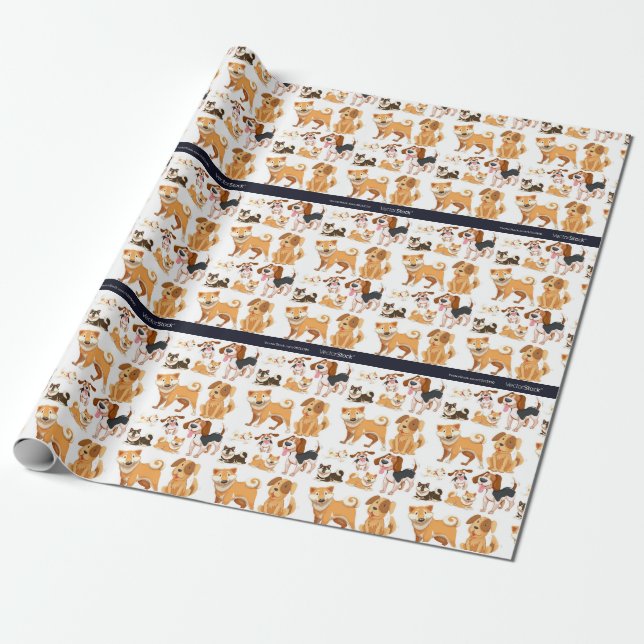Papier Cadeau Chien (Déroulé)