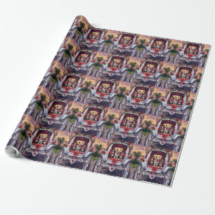 Papier Cadeau Chien American Staffordshire Saint-Valentin