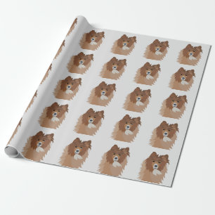 Papier Cadeau Chien animal familier Sheltie Chien 