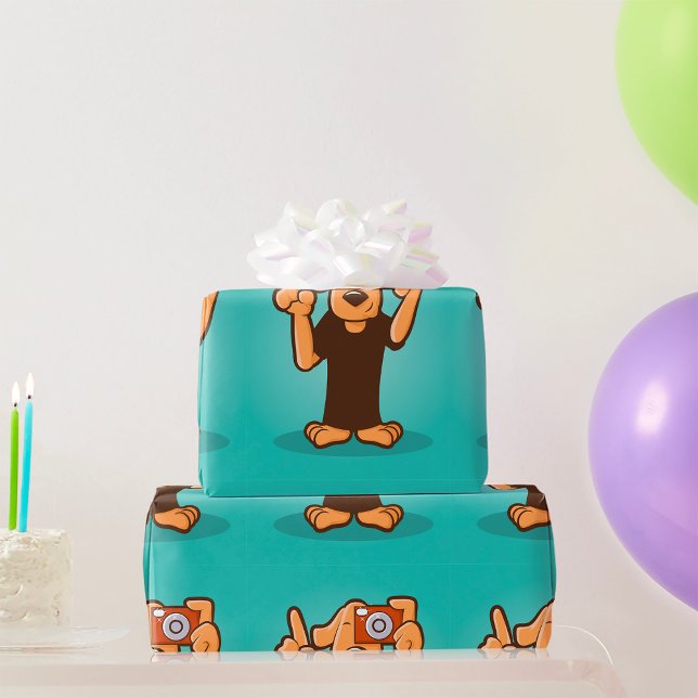 Papier Cadeau Chien Avec Caméra (Créateur téléchargé)