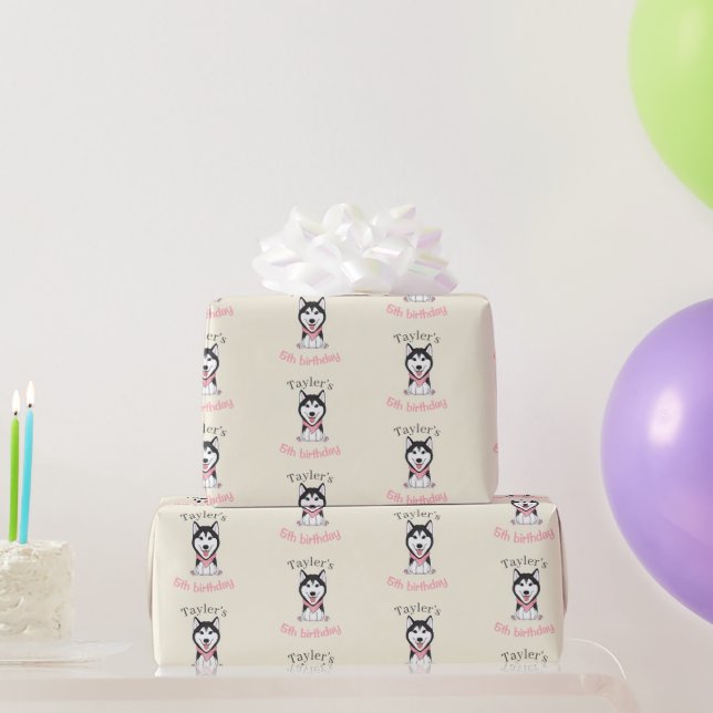 Papier Cadeau Chien blanc et noir (Cadeaux de fête)