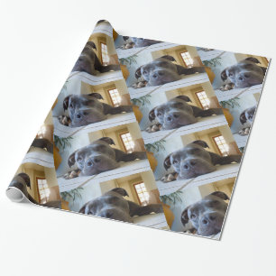 Papier Cadeau Chien Brown Editable de Pitbull