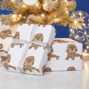 Papier Cadeau Chien Caniche 