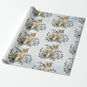 Papier Cadeau Chien chiot de Corgi Whimsical