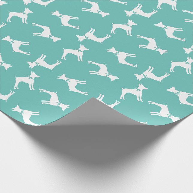 Papier Cadeau Chien chiot de Rat Terrier (Coin)