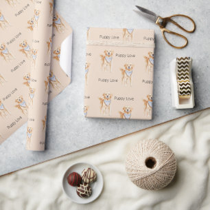 Papier Cadeau Chien Crème Amour de Chien