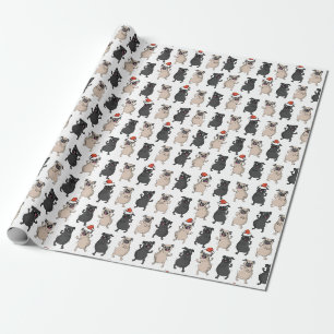 Papier Cadeau Chien d'acclamation de Noël de vacances de chiot