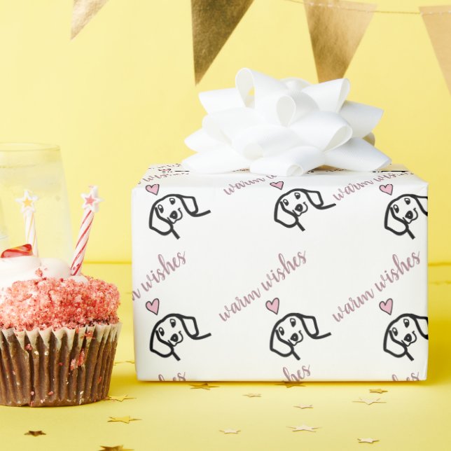 Papier Cadeau Chien Dachshund (Fête d'anniversaire)