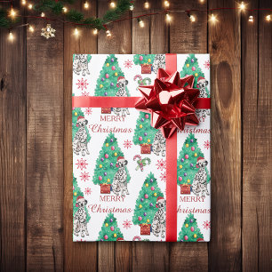 Papier Cadeau Chien dalmate Motif de Noël
