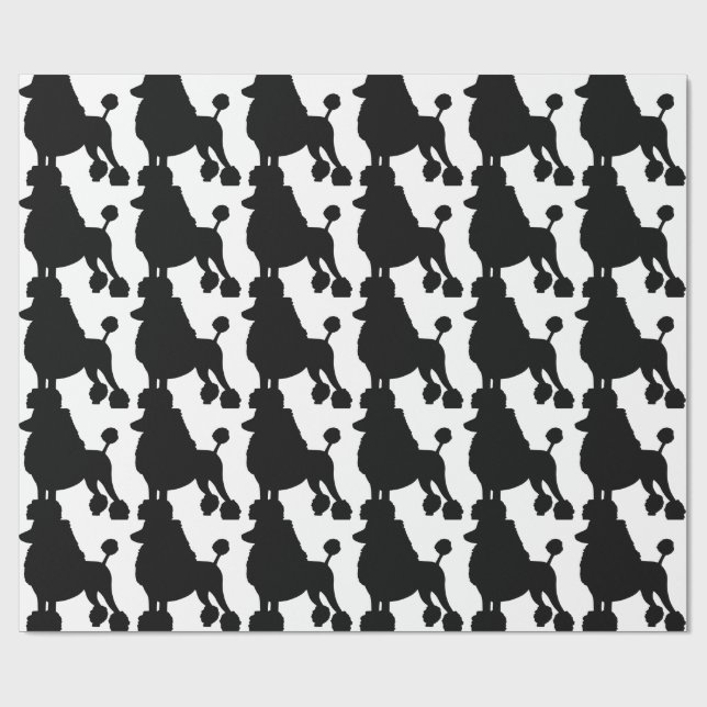 Papier Cadeau Chien de caniche (Plat)