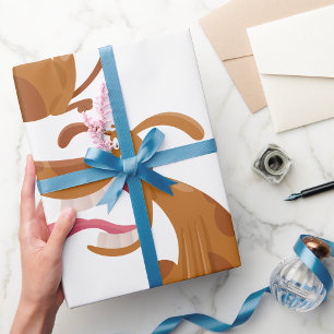 Papier Cadeau Chien de caricature avec grand sourire et langue d