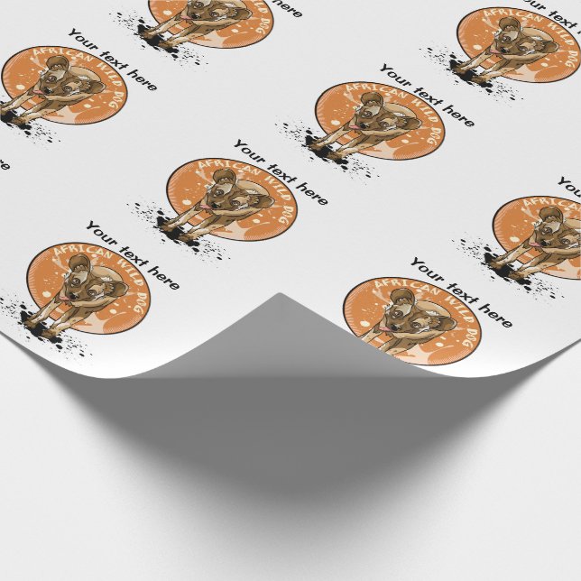 Papier Cadeau Chien de chasse du Cap d'Afrique Wild Dog (Coin)