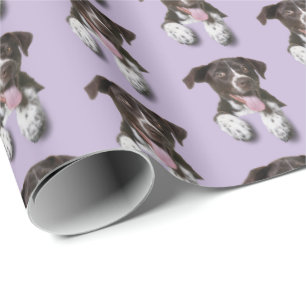 Papier Cadeau chien de chien sur violet