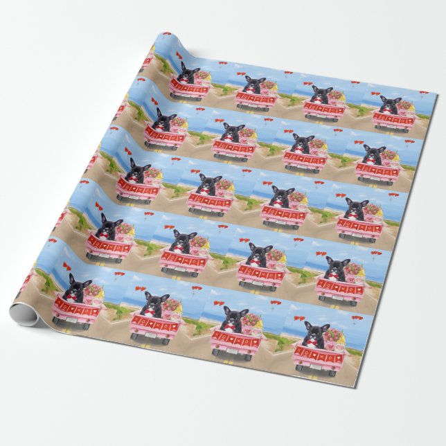 Papier Cadeau Chien de la Saint-Valentin (Déroulé)