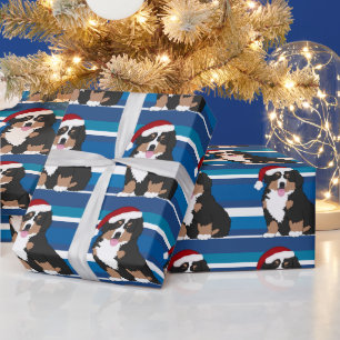 Papier Cadeau Chien de montagne bernois de Noël 