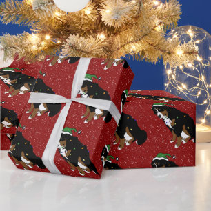 Papier Cadeau Chien de montagne bernois de Noël