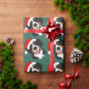 Papier Cadeau Chien de montagne bernois de Noël