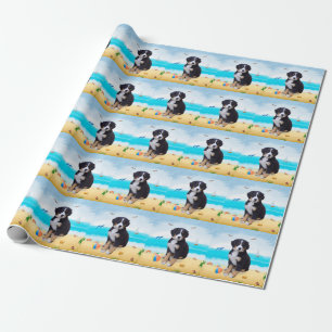 Papier Cadeau Chien de montagne bernois sur la plage