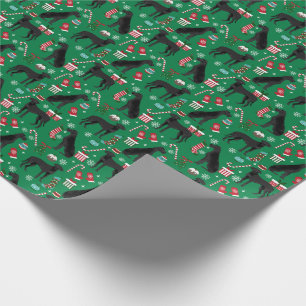 Papier Cadeau Chien de noël de Black Great Dane