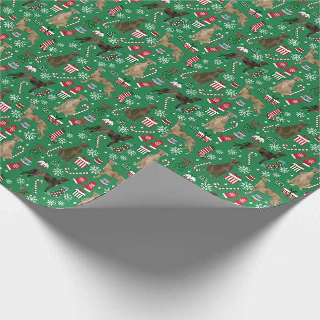Papier Cadeau Chien de Noël de Brindle Greyhounds (Coin)