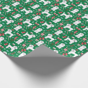Papier Cadeau Chien de Noël de la canicule blanche