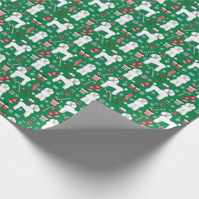 Papier Cadeau Chien de Noël de la canicule blanche (Coin)