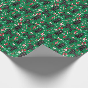 Papier Cadeau Chien de Noël de la canicule noire