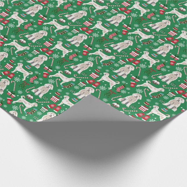 Papier Cadeau Chien de Noël de Labradoodle (Coin)