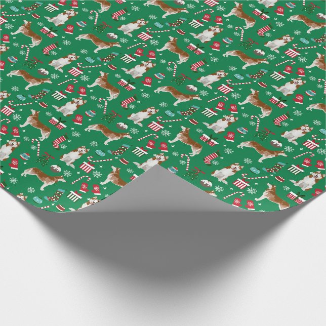Papier Cadeau Chien de Noël de Red Husky (Coin)