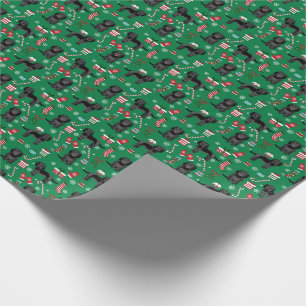 Papier Cadeau Chien de noël du Cockapou noir