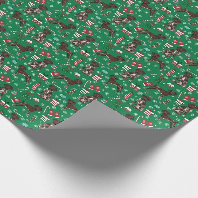 Papier Cadeau Chien de noël du Pointeur aux cheveux courts allem (Coin)
