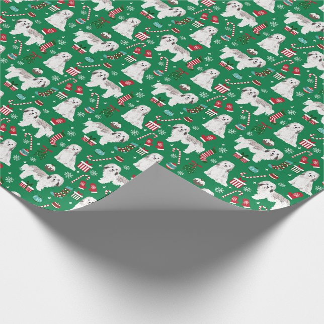 Papier Cadeau Chien de Noël havanais (Coin)