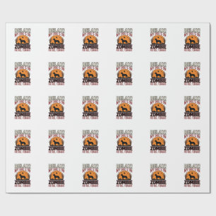 Papier Cadeau Chien de patrouille zombie Halloween Gravure vinta