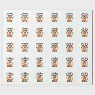 Papier Cadeau Chien de sauvetage mignon vintage sauve une vie Ca