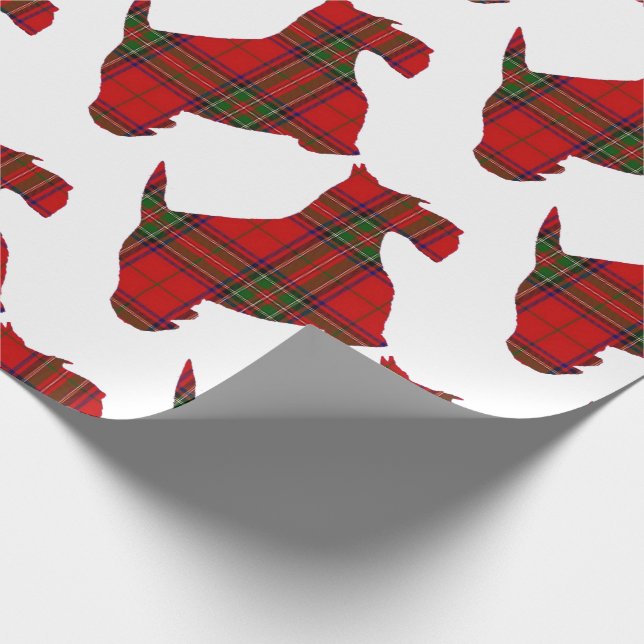 Papier Cadeau Chien de Scottie de plaid (Coin)