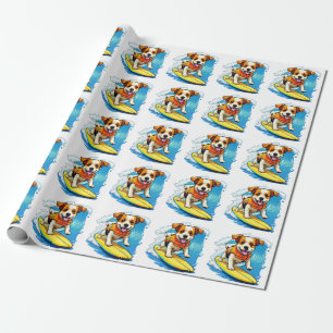Papier Cadeau Chien de surf