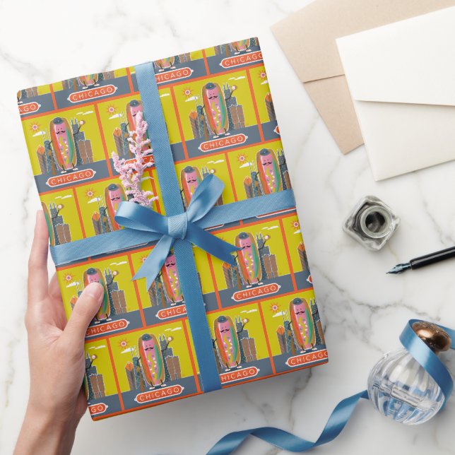 Papier Cadeau Chien d'hôte de style Chicago (Cadeaux)