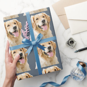 Papier Cadeau Chien d'or retriever personnalisé Chien dessiné pe