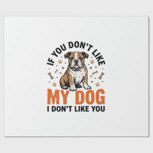 Papier Cadeau Chien drôle amateur de citation vintage de chiot c