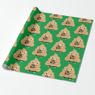 Papier Cadeau Chien en en costume Emoji de la pop
