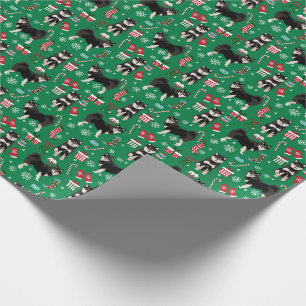 Papier Cadeau Chien finlandais de noël de Lapphund