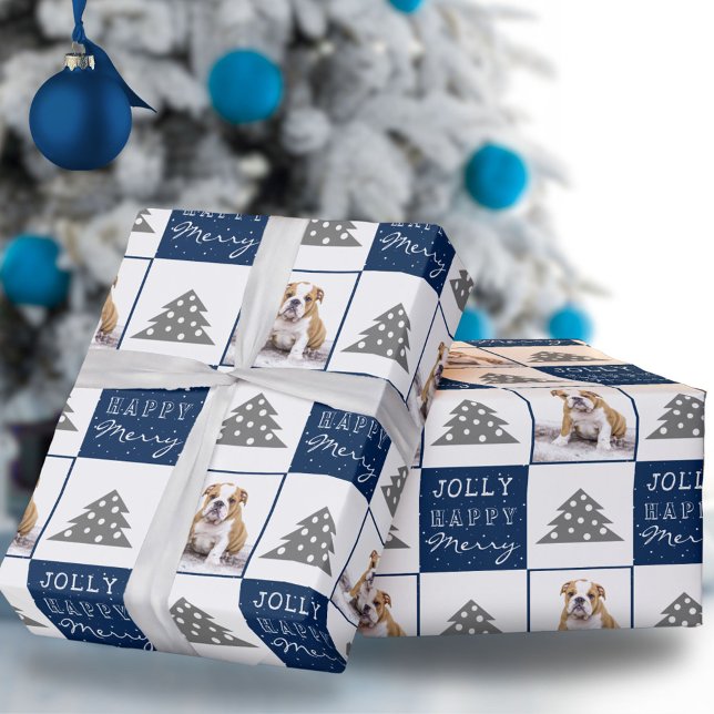 Papier Cadeau Chien mignon chiot animal de compagnie Joyeux arbr (Créateur téléchargé)