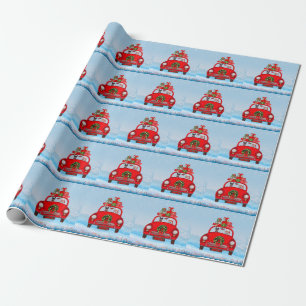 Papier Cadeau Chien Miniature Pinscher En Voiture Avec Le Père N