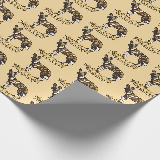 Papier Cadeau Chien sauvage africain. Afrique sauvage (Coin)