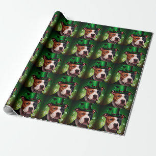 Papier Cadeau Chien Staffordshire américain à la Saint-Patrick