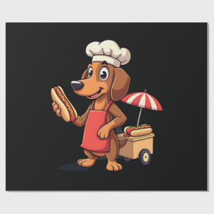 Papier Cadeau Chien Teckel Drôle Weenie Saucisse Hotdog Sandwich
