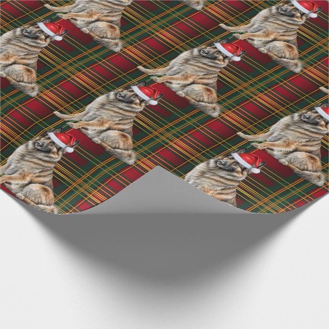 Papier Cadeau Chien Tervuren belge et Noël Jardin de Noël (Coin)