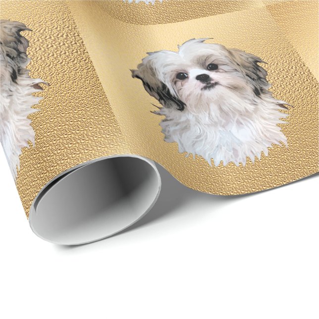 Papier Cadeau Chiens Artistiques - Chih Tzu (Coin rond)