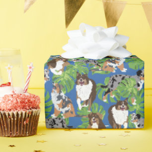 Papier Cadeau Chiens de berger australiens australiens Aussies F