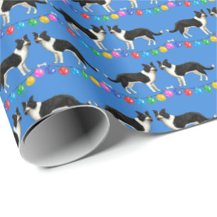 Papier cadeau Chiens de berger festifs